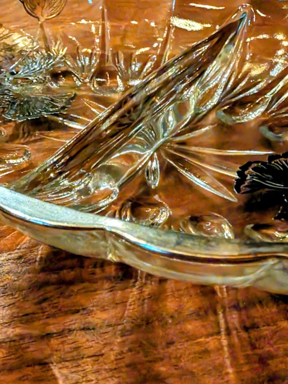 SILVER CITY GLASS CO - Flanders Poppy - Divided Relish Dish - Sterling - VTG - Picture 4 of 9